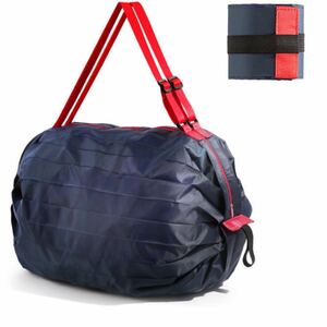 ネイビー　シュパットエコバッグ　ユニセックス　折り畳み買い物袋　新品　防水エコバッグ　軽量　コンパクトバッグ 