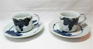 [ love .] small cup & saucer 2 customer set ceramics tableware Japanese style .. pattern coffee tea utensils 