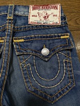 ※TRUE RELIGION トゥルーレリジョン RICKY SUPERT 極太ステッチ デニムパンツ 未裾直 濃いインディゴ 米国製 29 BJBA.AA_画像4