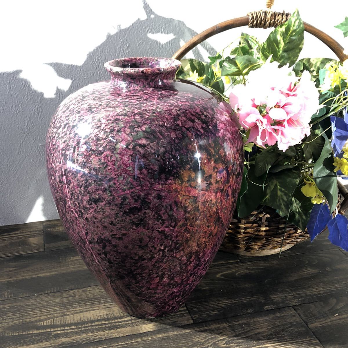宅送 大花瓶 大きい花瓶 花瓶 茶壷 六角形 蓋付き 花鳥文 最安値 その他 Gregrobertsondds Com