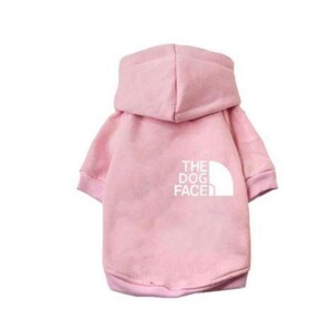 ピンク XXL 犬服 猫服 洋服 小型犬 子犬 フード付き パーカー 裏起毛 プルオーバーパーカー フーディ
