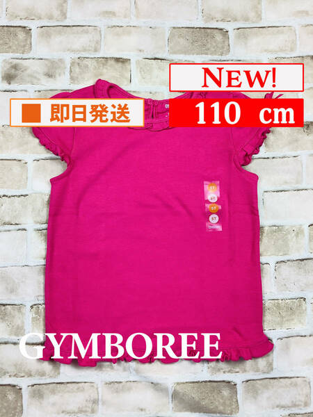 Top-304【新品】Gymboree/Ｔシャツ/110cm/US5T/ビビットピンク/半袖/子供服/女の子/ジンボリー/インポート/綿100%/子供服/送料無料