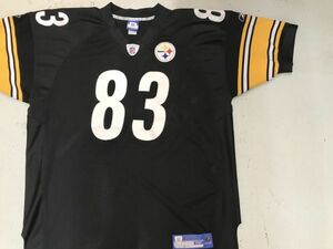 【古着GAME TOPSレアReebok NFL STEELERSユニフォームTシャツ56黒】リーボックアメフトスティーラーズ83MILLERヒースミラー