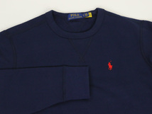 新品 アウトレット A104 Mサイズ クルーネックスウェット 無地 プルオーバー ワンポイント polo ralph lauren ポロ ラルフ ローレン 紺 _画像2