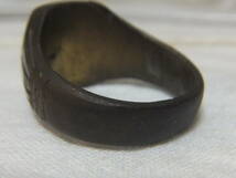 14号 6.92グラム 三味形 印台 指輪 銅真鍮系の金属 レトロ ヴィンテージ アンティーク リング ★ｔ22_画像6