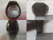 14号 6.92グラム 三味形 印台 指輪 銅真鍮系の金属 レトロ ヴィンテージ アンティーク リング ★ｔ22_画像8