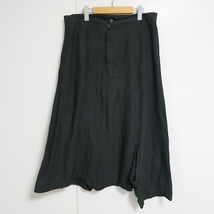 #snc ヨウジヤマモト YohjiYamamoto パンツ 2 黒 スカート風 変形 大きいサイズ 麻 ユニセックス レディース [668952]_画像1