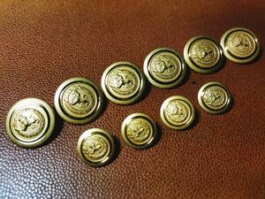 * trad metal button set lion button * Gold large approximately 21mm×6 piece small approximately 15mm×4 piece 