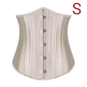 サイズS シャンパン 24本強化スチールボーン アンダーバストコルセット ダイエット