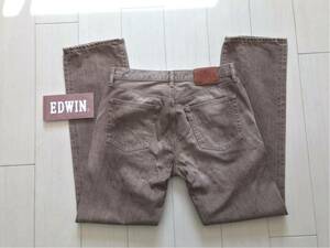 [ prompt decision ]W34 Edwin EDWIN color jeans tea brown group color regular strut 503 cotton 100% hem chain stitch specification made in Japan 