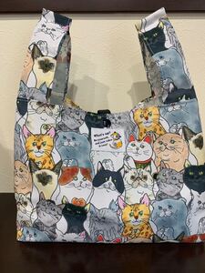 ハンドメイド☆コンビニ・コンビニサイズ/撥水加工生地/猫柄・おねだりにゃんこ時々招き猫