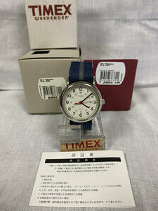 TIMEX ウィークエンダー セントラルパーク 電池交換済 ブルー グレー Weekender T2N654 腕時計 ミリタリーウォッチ ナイロンベルト