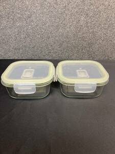  heat-resisting glass preservation container 2 piece set 