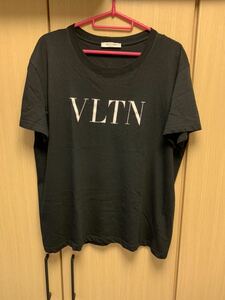 正規 20SS VALENTINO ヴァレンティノ 白 VLTN ロゴ クルーネック Tシャツ カットソー 黒 M PV0MG10V3LE