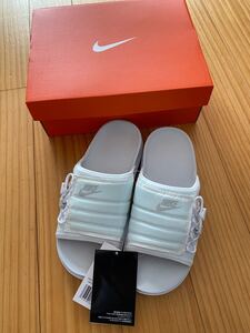 ナイキ スポーツシャワーサンダル ウィメンズ アスナ スライド フォトンダスト×ホワイト×フォトンダスト NIKE 24cm