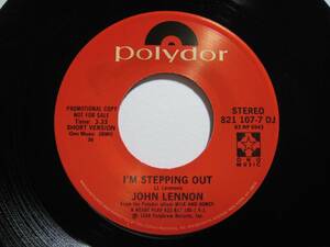 【7”】 JOHN LENNON / ●白プロモ STEREO SHORT/LONG● I'M STEPPING OUT US盤 ジョン・レノン アイム・ステッピング・アウト