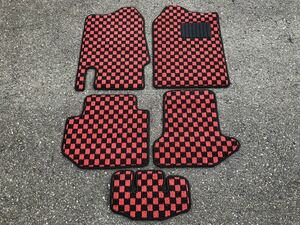 # free shipping # Suzuki Jimny JA11C/JA12C MT car check red red black floor mat domestic production new goods ( year :H3 year 6 month ~H7 year 11 month )