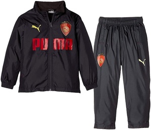  Puma Kids FC reverse side tricot jacket & pants 160 regular price 12100 jpy black child nylon u-bn top and bottom set football soccer 