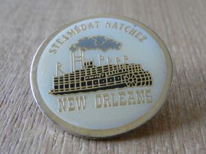 古い ピンバッジ : ニューオーリンズ 船 蒸気船 ピンズ #Q