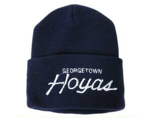 NCAA George Town большой HOYAS 80s VINTAGE неиспользуемый товар Vintage вязаная шапка CAP CRIPS кисть регистрация body 