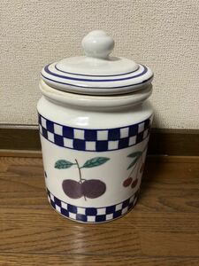 Williams Sonoma Williams sonoma canister ceramics made USA confection inserting storage fruit design 