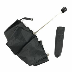 【プラダ】本物 PRADA 折り畳み傘 ロゴモチーフ 全長56cm 黒 折りたたみ 雨傘 アンブレラ メンズ レディース イタリア製 カバー 送料520円