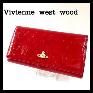 ヴィヴィアンウエストウッド Vivienne Westwood 長財布 レッド レディース財布 メンズ財布 エナメル 匿名配送