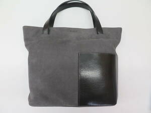  beautiful goods PICARDpi card leather color scheme handbag tote bag gray × black 