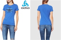 新品！　Odlo（オドロ）　レディース クルーネック クマノロゴ 半袖 Tシャツ　（ブルー（S))_画像2