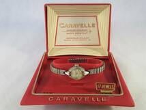 1963年製 Caravelle by BULOVA キャラベル by ブローバ アンティーク ビンテージ 手巻き腕時計 女性用 シルバー 銀色 ウォッチ 1960年代USA_画像1