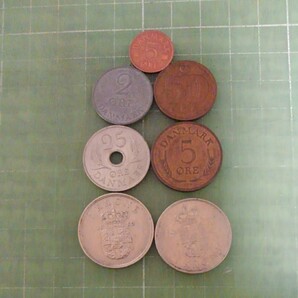デンマーク旧硬貨×７枚(1962～89年)