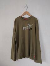 プーマ PUMA 【USED古着】長袖Tシャツ colorカーキーグリーン (XL) 　974-4K0125_画像1