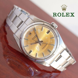 OH済/1年保証 ロレックス 6427 1972年製 パーペチュアル 薄型オイスター アンティーク 巻き込みブレス メンズ 手巻き 腕時計 ROLEX