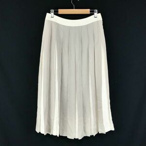  translation special price * Le Ciel Bleu * made in Japan / pleated skirt [40/L/ gray × white ]LE CIEL BLEU*BF915