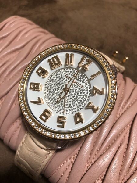 テンデンス 腕時計 時計 ホワイト ピンク スワロフスキー ジャンク品