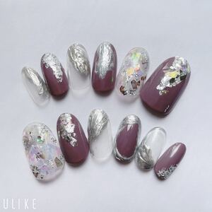 ネイルチップ ジェルネイル ニュアンスネイル オーロラホロ