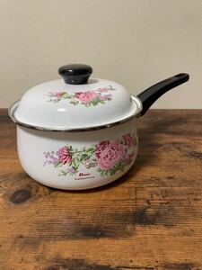 昭和レトロ ホーロー片手鍋18cm