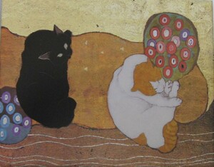 Art hand Auction 야마시타 마유미, [클림트의 고양이], 희귀한 미술 서적과 액자에 담긴 그림, 미용 제품, 새로운 프레임 및 프레이밍 포함, 무료 배송, 삽화, 그림, 초상화