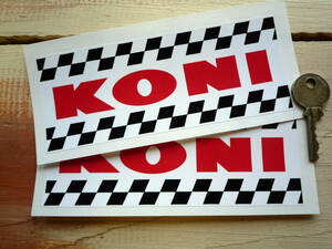 ★送料無料★KONI Chequered sticker コニ ステッカー デカール 150mm 2枚セット