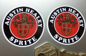 ★送料無料★AUSTIN HEALEY SPRITE Sticker オースチン ステッカー デカール 40mm 2枚セット