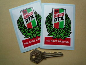 ★送料無料★CASTROL GTX CAR STICKER カストロール ステッカー デカール 60mm × 80mm 2枚セット