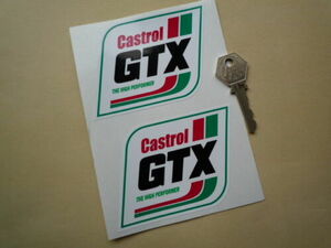 ★送料無料★CASTROL GTX STICKER カストロール ステッカー デカール 90mm × 70mm 2枚セット