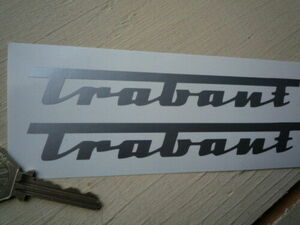 ★送料無料★TRABANT Silver Cut Sticker トラバント カッティング ステッカー デカール 150mm × 17mm 2枚セット