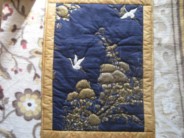 ★Handmade tapestry Japanese pattern crane gold thread gold flowers, Handmade items, interior, miscellaneous goods, panel, Tapestry