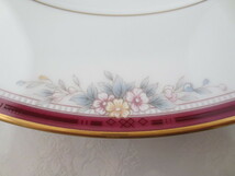 ★ノリタケ・Noritake・VILLA　HAVEN　パーティセット・大皿・中皿・金縁・花柄・ワイン色_画像5