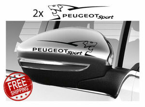 送料無料 Peugeot wing mirror logo decal Sticker プジョー ミラー ステッカー シール 2枚セット ブラック 135mm x 34mm