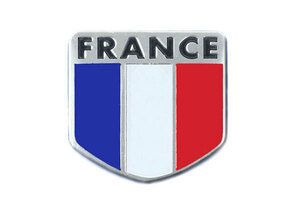 ☆新品、お車のドレスアップに！３Ｄアルミ 国旗ワッペンステッカー、「France-フランス」、送料無料！☆
