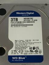 【送料無料】★ ３ＴＢ ★ Western Digital Blue 【使用時間:838ｈ】WD30EZRZ　3.5インチ内蔵HDD SATA　ウエスタンデジタル 青/WD 正常品_画像3