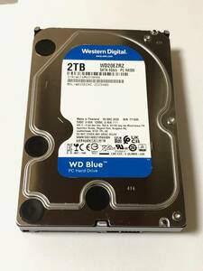 【送料無料】★ ２ＴＢ ★ Western Digital Blue 【使用時間:58ｈ】WD20EZRZ　3.5インチ内蔵HDD　SATA ウエスタンデジタル 青/WD 正常品