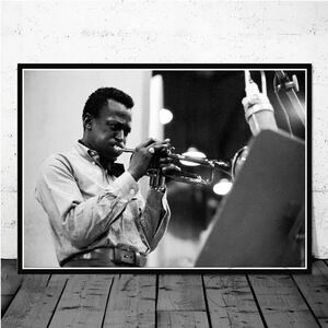 マイルズ デイビス 大 ポスター 70x50cm グッズ ジャズ トランペット デイヴィス 雑貨 フォト アート 大判 アメリカ Miles Davis 2